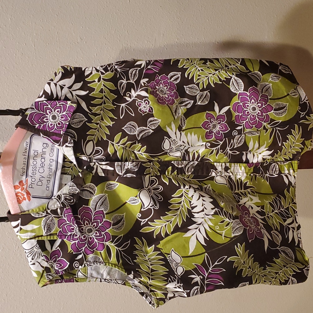 Stretch Tropical Print Golf Tank